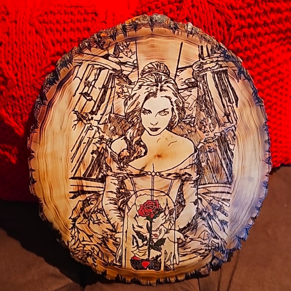 Handcrafted woodburned plaque